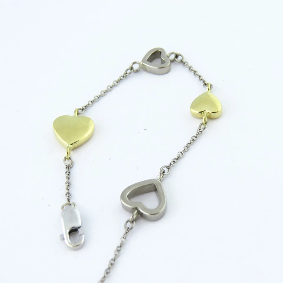 NYJEWEL Tiffany & Co. 18k 双色金色心形手链 8 — 第 3/4 张图片