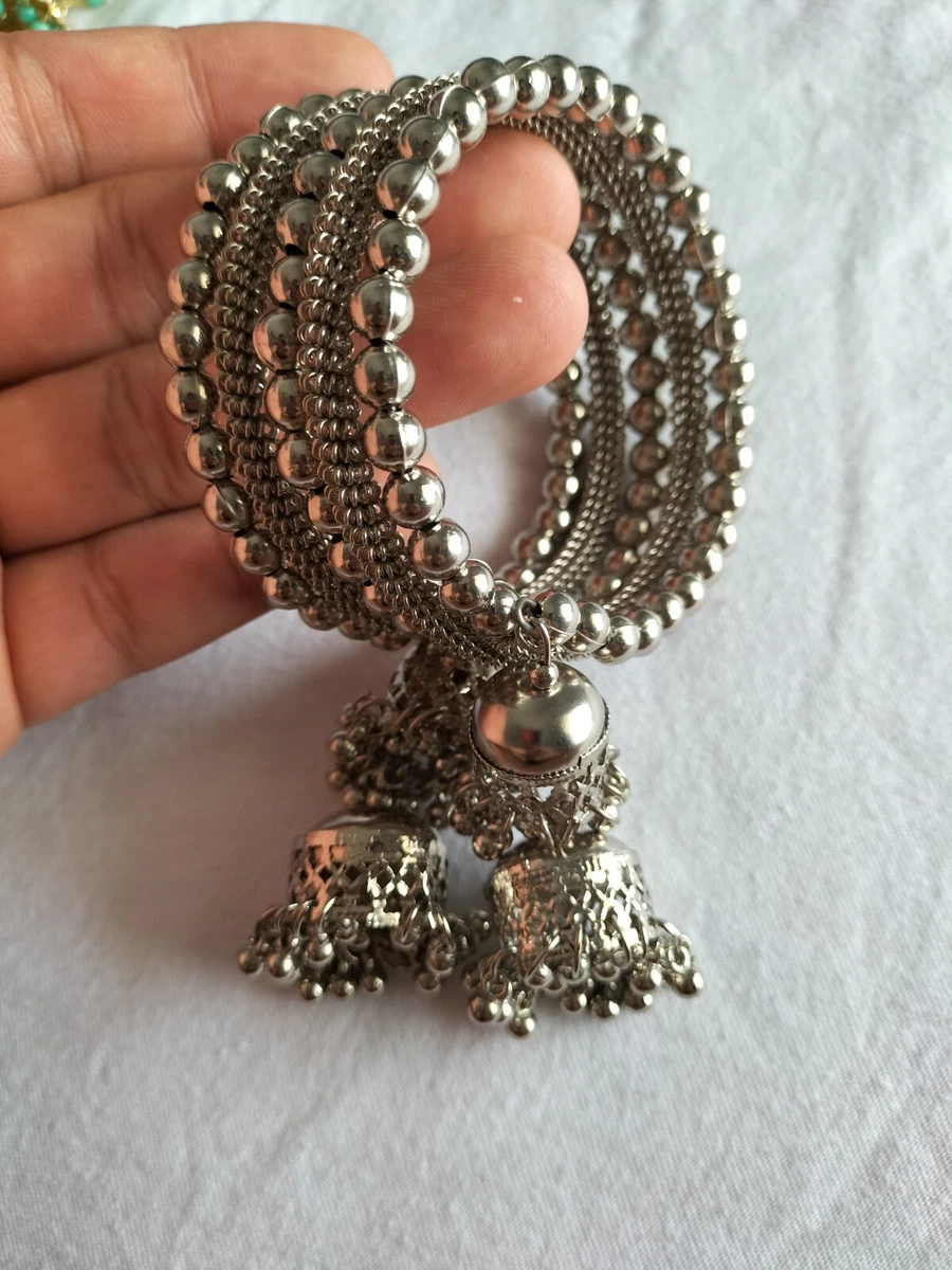 Indian Traditional Casually Party Wear Latkan Mirror Design Bangles For Woman