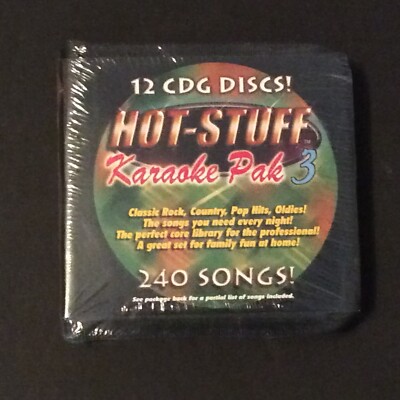 _NEW 12 CDG DISCS Hot-Stuff Karaoke Pak 3 (Sealed)