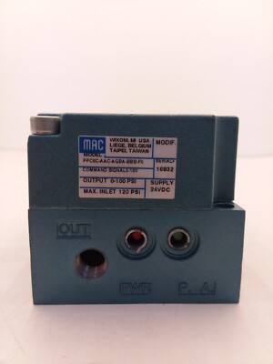 MAC PPC5C-AAC-AGBA-BBB-F0 VALVE PROPORTIONAL BLOCK COMMAND SIGNAL 0-100 PSI