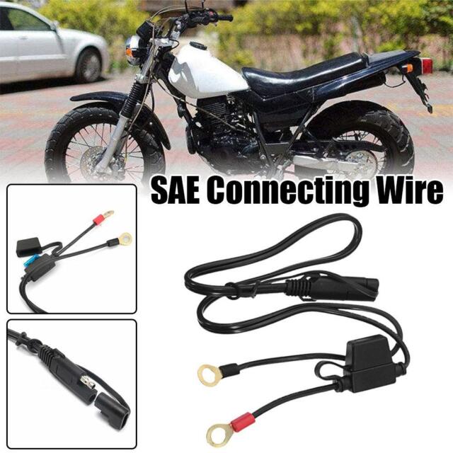 1X 12V Motorcycle Battery Charger Terminal Ring Male SAE Cable Adapter NEW-NEW-