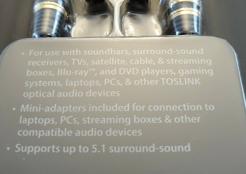Digital Optical Audio Cable w/Mini Adapters by blackweb - Picture 4 of 4