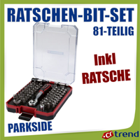Parkside Ratschen-Bit-Set 81-Teilig Mit Inklusive Ratsche Neu