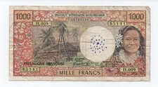 FRENCH FRANCE PACIFIC TERRITORIES 1000 FRANCS 1985 / 1996 PICK 2 LOOK SCANS