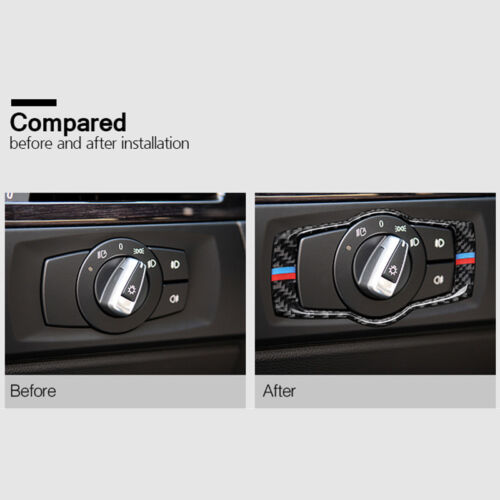 For BMW 3series E90 Carbon Fiber M-Type Headlight Switch Button Frame Cover Trim - Picture 2 of 8
