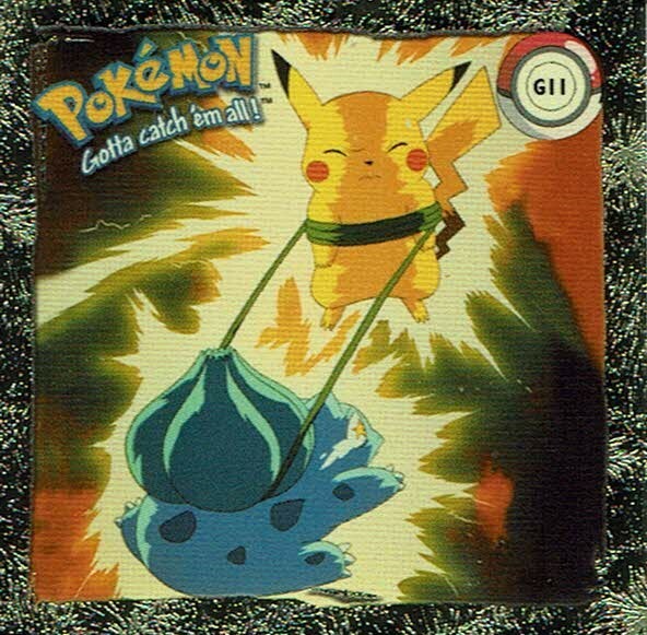 Pokemon Series 1 Sticker Original 1999 No. G11 Gold Bulbasaur/Pikachu Glitter Pokemon Series 1 Sticker Original 1999 No. G11 Gold Bulbasaur/Pikachu Glitter