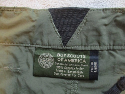 Boy Scouts of America Cargo Shorts Boys Youth Large Green Olive BSA Nylon 9" - Picture 16 of 21