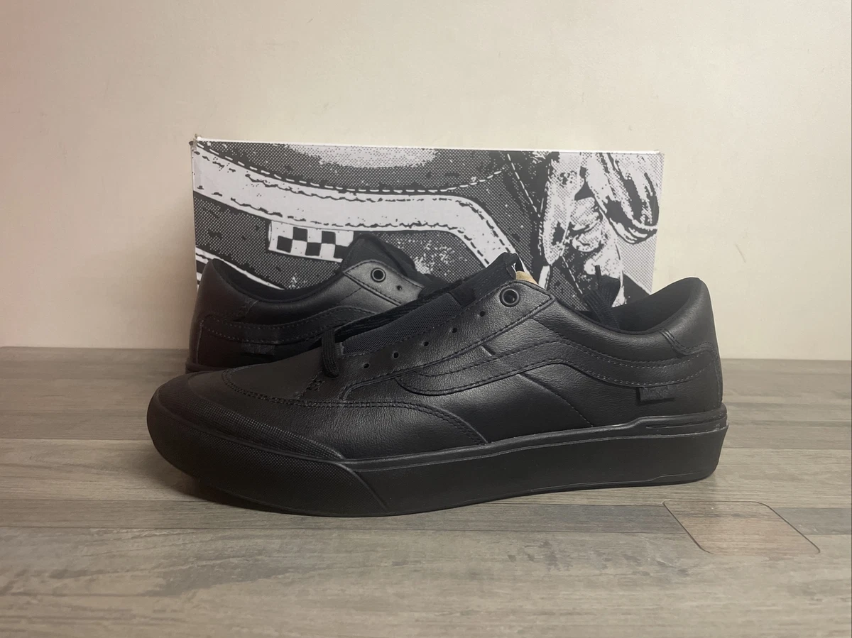 Mens black leather vans size best sale 7