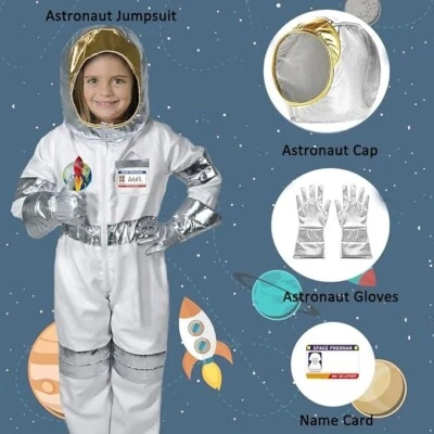 IDOTTA KIDS ASTRONAUT FANCY DRESS COSTUME SPACEMAN WHITE SPACESUIT & ACCESSORIESAGE 5-6
