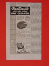 1946 RED DEVIL Copper Pot Cleaner Scrubber art print ad