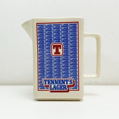 Vintage TENNENT'S LAGER Breweriana Wasserkrug WADE PDM England Hausbar Männerhöhle