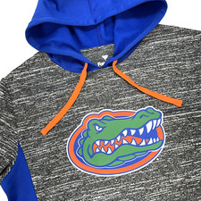 Florida Gators Fanatics Hoody Pullover Sweatshirt Mens M Gray Blue Sides Hood