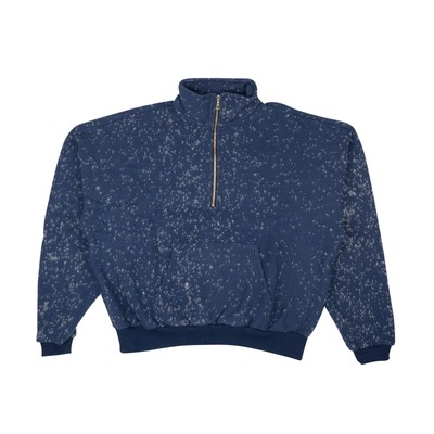 NWT JOHN ELLIOTT Royal Blue Spec Wool Half Zip Sweatshirt Size 1 $580
