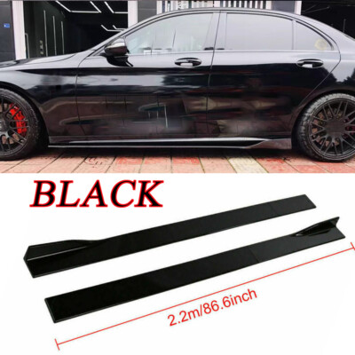 For Acura TL TLX ILX 78.7'' Gloss Black Side Skirts Extension Splitter Lip