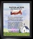 Pastor and Wife Pastor and First Lady Personalized Appreciation Anniversary Gift