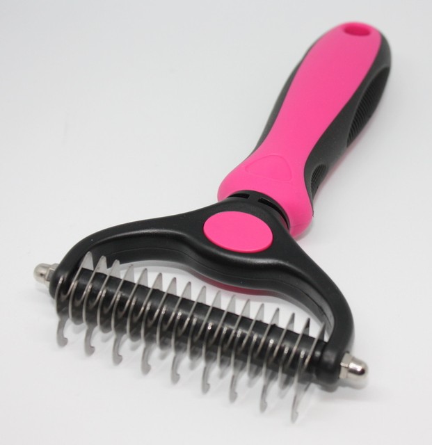 Pet Grooming Tool 2 Sided Undercoat Rake for Cats & Dogs, Brand NEW