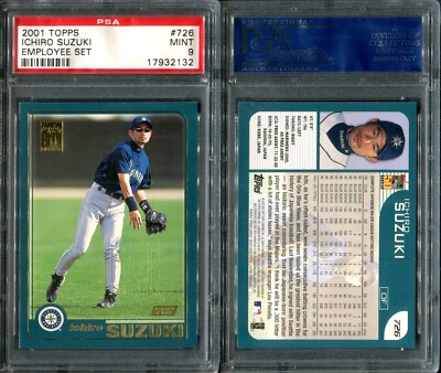 PSA 9 2001 Topps Employee Set #726 Ichiro Suzuki RC PR/150 PSA 9 2001 Topps Employee Set #726 Ichiro Suzuki RC PR/150