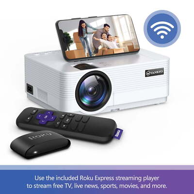 Vankyo Leisure 470R Projector with Roku Express Streaming Player, 50000 Hrs 240''