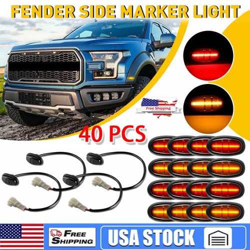 4-40 Smoked LED Front Rear Side Marker Lights For 2017-2021 Ford F150 SVT Raptor - Picture 18 of 18