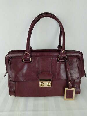 Women's PU leather handbag shoulder bag shopper blogger bag tote red
