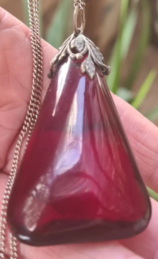 Attributed Bernard Instone Silver Bakelite Pendant - image 8