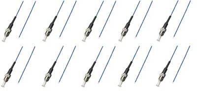 10 Pack ST/APC Singlemode 9/125 Simplex Pigtail Fiber Optic 1M 0.9 mil