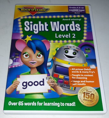 Rock N Learn Sight Words Level 2 Dvd Ex-Library Grades K & up