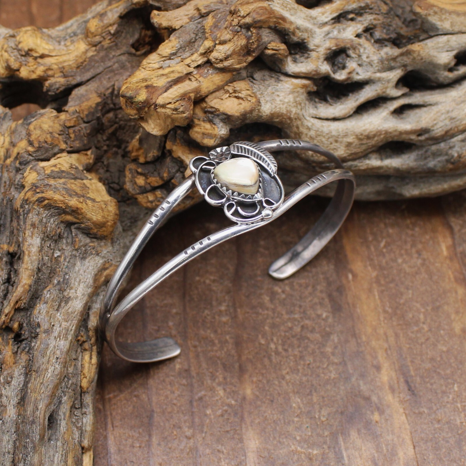 Sterling Silver Split Shank Abalone Cuff Bracelet - image 6