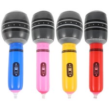 4PCS Inflatable Simulation Microphone Toys Music Favor Inflatable Microphone