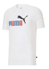 Puma Essential 2 Col Logo Crewneck Short Sleeves Athletic Graphic Tee T Shirt M