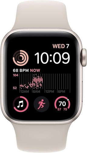 Apple Watch SE 2nd Gen GPS + Cellular 40mm Aluminum Case Starlight Sport. M/L - Photo 2 sur 11
