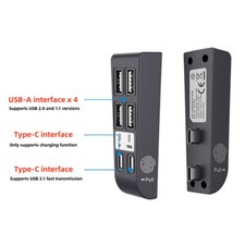 For Sony PS5 Slim 6-in-1 USB 2.0 HUB Data Transfer Extender USB Type-C Splitter
