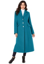 Roaman's Women's Plus Size Long Wool-blend Coat