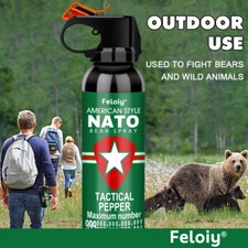 Feloiy NATO Bear Repellent Spray 11oz/16oz Strongest Legal Formula