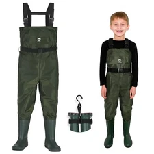 Chest Waders For Kids Waterproof Youth Waders With Boot Hanger Lightweight Pvc K