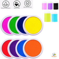 Washable Stamp Pads for Kids, 7" Large Round Craft Ink Pads for Rubber Stamps
