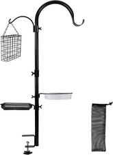 Deck Hook Bird Feeder Pole Bird Bath Feeding Station Kit, Porch Multi Hook Ra...