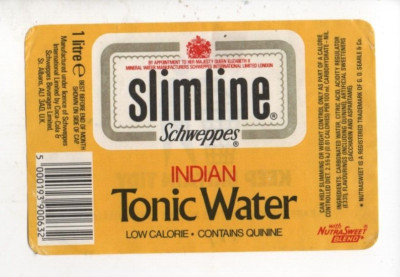 England - Vintage Label - Coca-Cola Schweppes, St. Albans -  Indian Tonic Water
