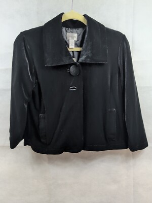 Chico's womens Swing Jacket sz 0 Basic Velvet  Long Sleeve 2 buttons Bolero NWT