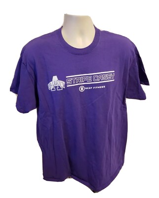 University of Albany Stripe Casey Best Fitness Adult Purple XL TShirt