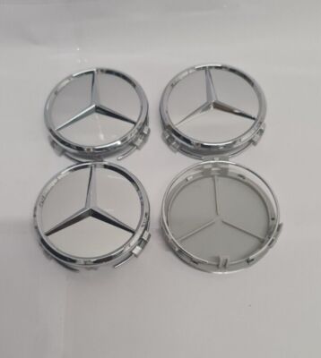 4PCS Alloy Wheel Centre Hub Caps SILVER 75mm Fits A B C E S M Class ML CLA GLA