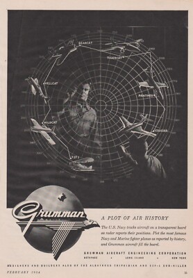 Aviation Magazine Print - Grumman US Navy Aircraft Evolution (1954)