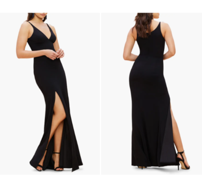 dress the population iris slit crepe gown Iris Gown XXL / SAGE