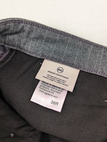 AG Adriano Goldschmied Men Sz 36x33 The Marshall Slim Trouser Color Grey - Picture 8 of 11