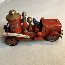 Vintage Antique Patrol Fire Engine toy Clean Battery compartment- missing wheel