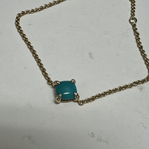 Bracciale regolabile DAVID YURMAN oro giallo 18 kt Chatelaine turchese e diamanti - Foto 3 di 10