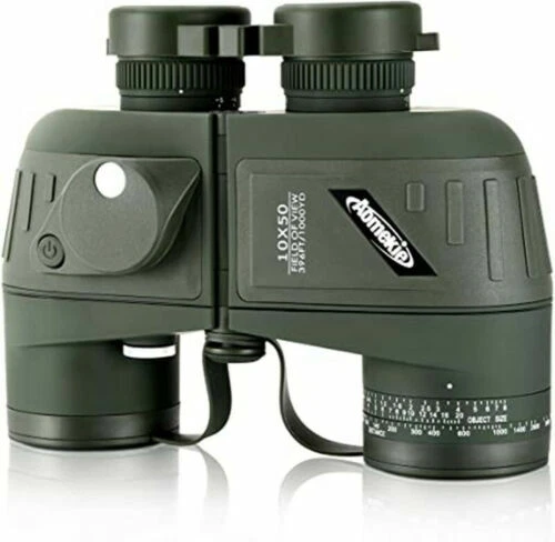 10X50 Binoculars Marine Military BAK4 Prism Waterproof With Compass Rangefinder