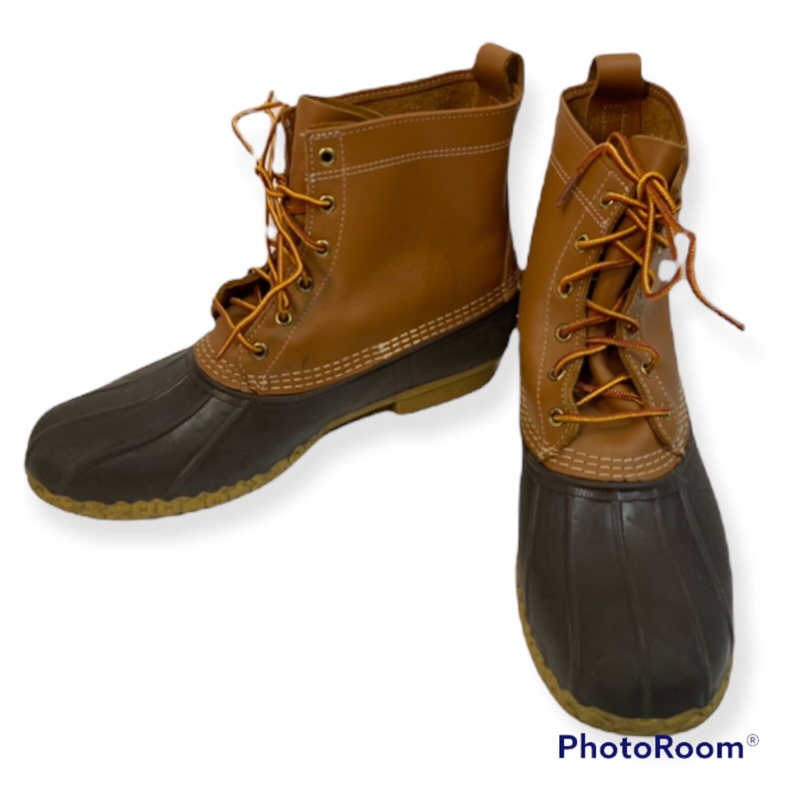 L.L. Bean Duck Boots Hunting Leather 8” (H) Mens Sz 12 Waterproof Maine $205 L