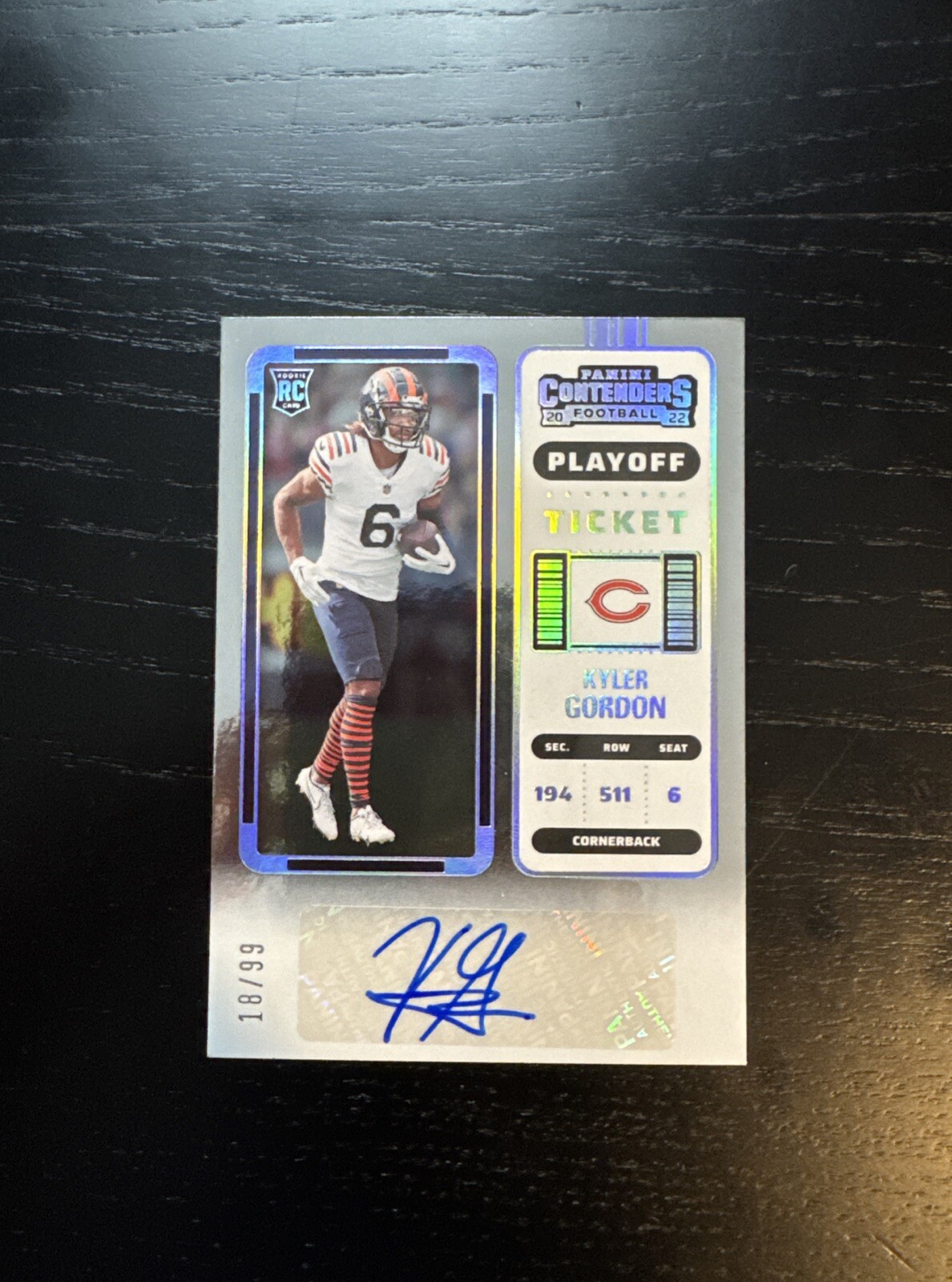 2022 Contenders - KYLER GORDON - Playoff Ticket /99 - Rookie RC Auto Bears