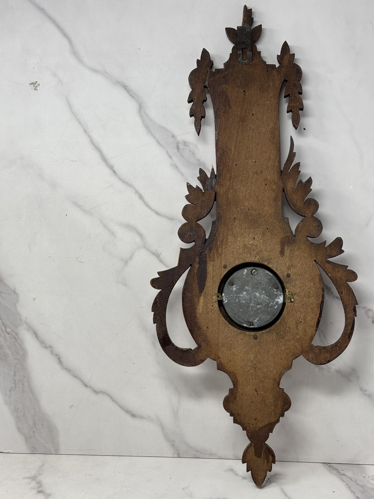 Antique Hand Carved French Wall Barometernot Thermometer Not Working 